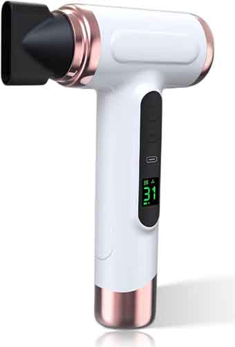 Battery powered hair dryer for camping